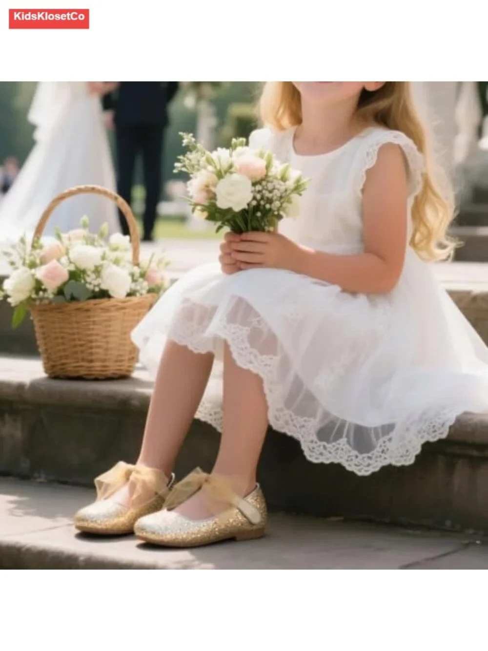 Girls Glitter Mary Jane Flats Sparkly Princess Shoes Toddler Party